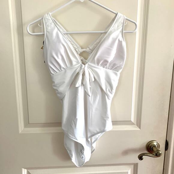 Swiminista Other - 3/$15 Swiminista Front Tie 'Cheerful' One Piece Swimsuit in White